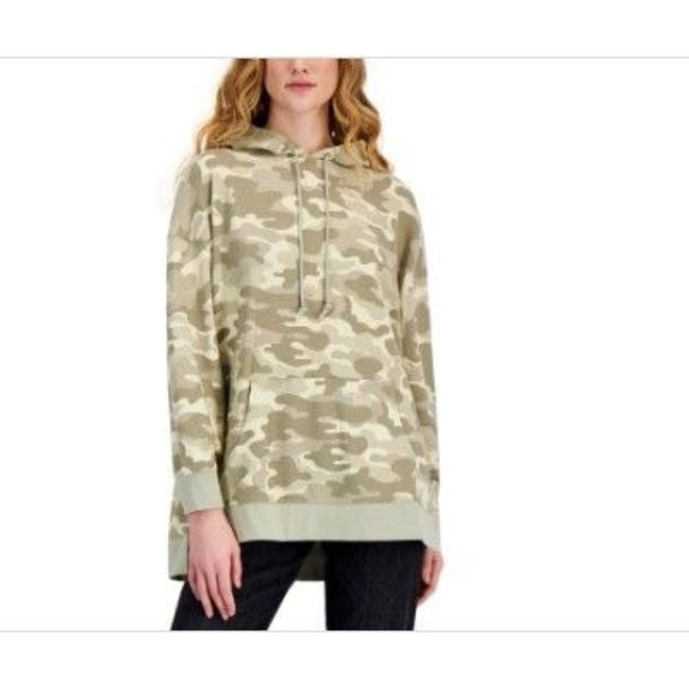 STYLE & CO Camo-Print Oversized Hoodie, SZ XL, NWT